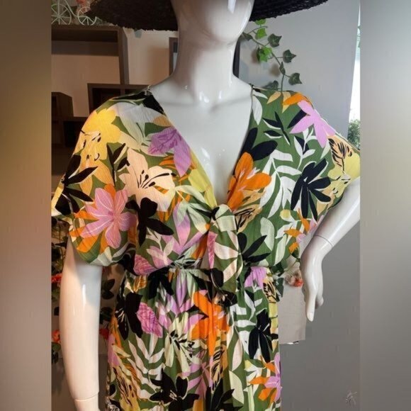 Cupshe Cute Floral Ruffle Tie Front Dress or Cover-up NWT Size L - Picture 7 of 15